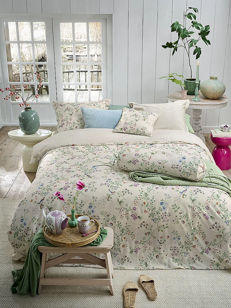 PIP STUDIO Parure de lit en percale LOTUS LULLABY 70x90cm/140x200cm Crème blanc
